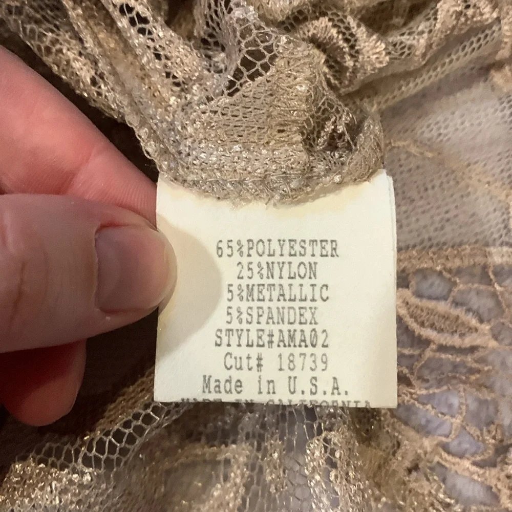 Vintage Gold Floral Crochet Spencer Alexis Kimono - Picture 9 of 10